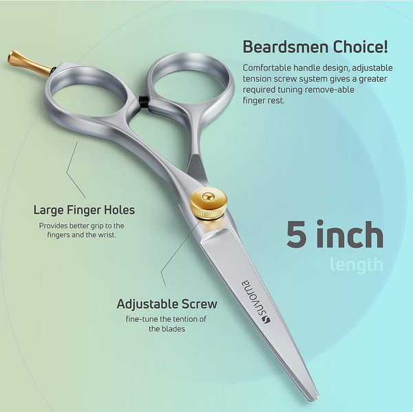 Suvorna Crane 5" Mustache And Beard Scissors
